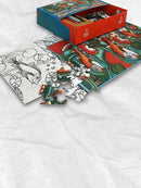 Handmade DIY Jigsaw Colouring Kit (Kerala Mural Painting)for Young Artists 5 Years +