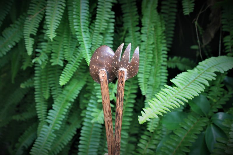 Coconut Shell Spoon & Fork (Set of 2) | Eco Friendly, Natural & Handmade