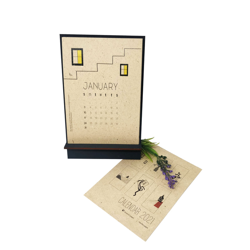 Tree Free Desktop Calendar 2021- Lemongrass Paper