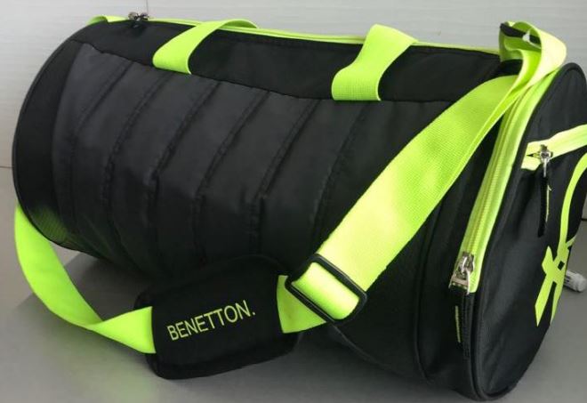 Gym Bag – Black & Parrot Green Color