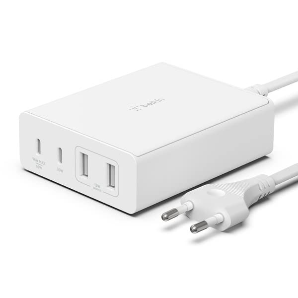 BELKIN 108 W GaN 3.1 A Multiport Mobile WCH010zbWH Charger with Detachable CableÊÊ(White, Cable Included)  WCH010ZB 