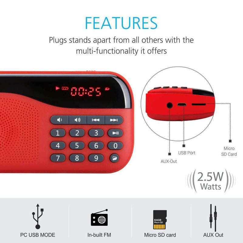 Plugs - Speakers Portable Speaker with FM