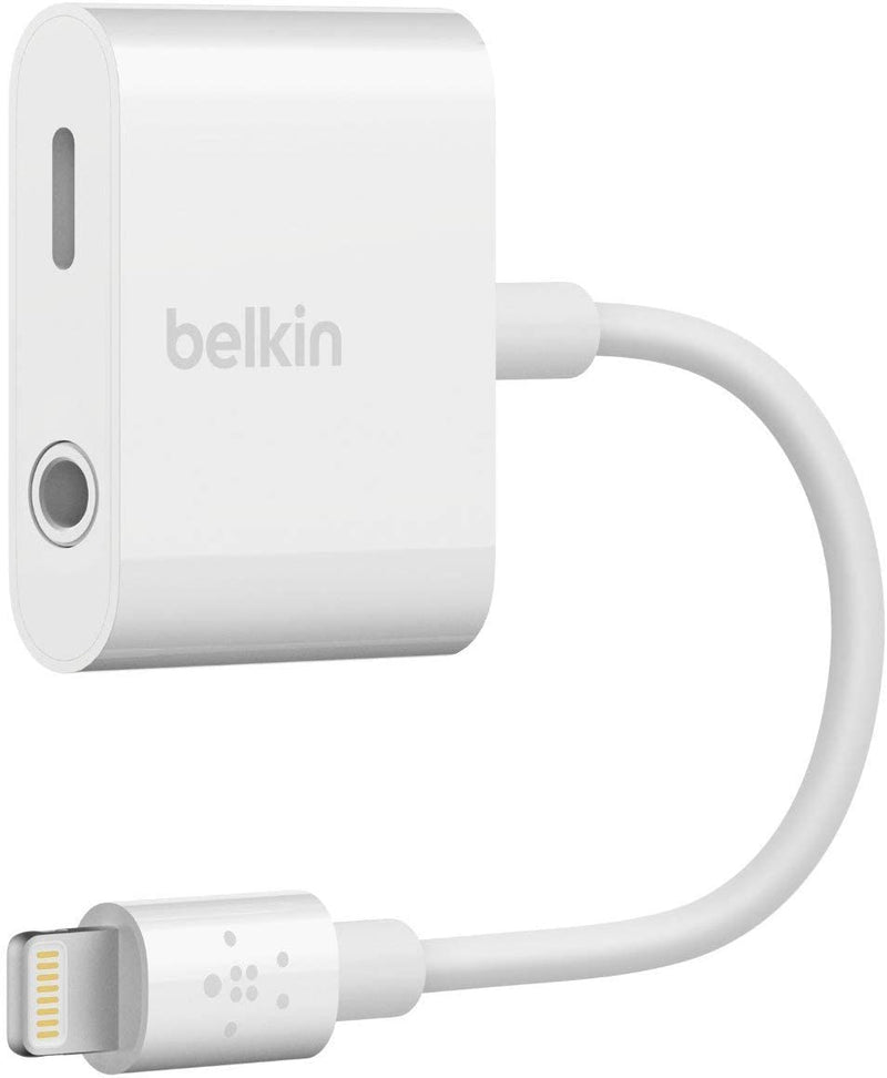 Belkin Charge + Audio Splitter, 3.5 mm Jack for Headphone + Lightning Port for Charging iPhone 13/13 Pro, 13 Pro Max, 13 Mini, iPhone 12 Series and More   F8J212BTWHT