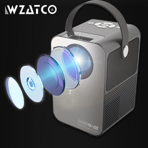 WZATCO M6 HD 720P (1080P Support) | 3300 lumens LED Projector Bluetooth 5.0 HDMI USB Compatible with TV Stick (M6 grey)