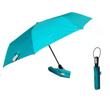 UV Coated Umbrella with Auto Open and Close, 21 Inches 3 Fold, Teal Blue