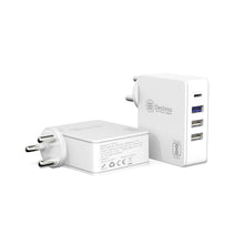 Multifunctional Travel Charger, 4 USB Slots, White, Fast Charging Adapter
