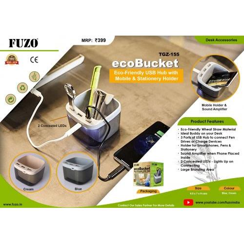 Eco Bucket-Eco Friendly USB HUB  with mobile and Stationary Holder