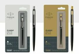 Parker classic matte black ball pen with chrome and gold trim