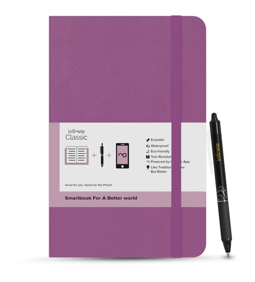Infinote Classic Reusable Stone Paper Smart Notebook - Includes 1 Erasable Pen