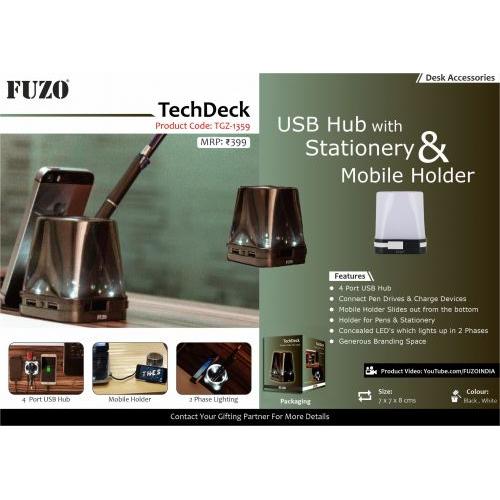 Tech Deck- USB hub with stationary and mobile holder