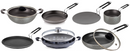 Bharu Nonstick 10 Pcs Cooking Set (Chapati Tawa, Flat Tawa, Kadhai, Fry pan, Omlet Pan, Sauce Pan, Appam, 3 Glass lid)