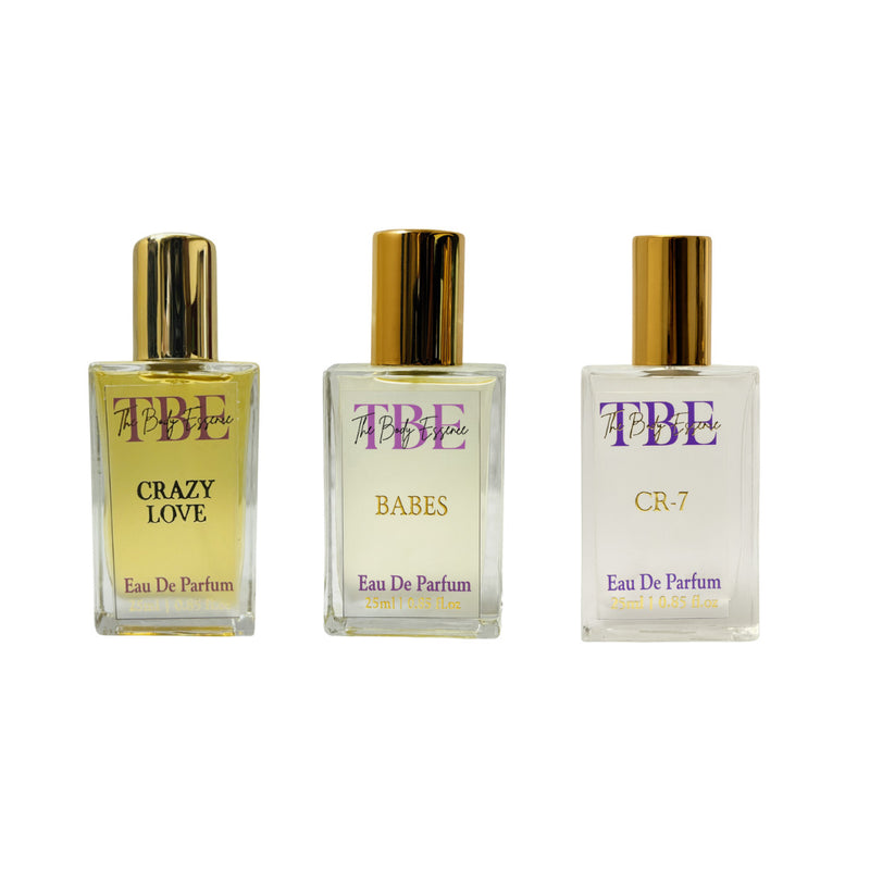 CRAZY LOVE/BABES/CR7 Luxury Perfume for Women's 25ml Set of 3