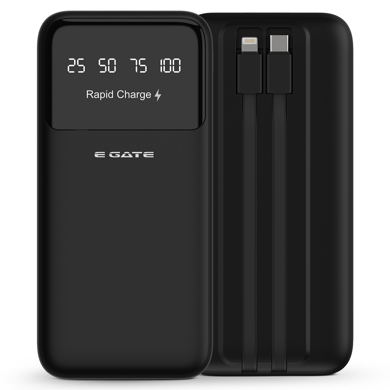 E GATE 105P Powerbank 10000mAh Fast Charging | Built-in Ligh(Black)