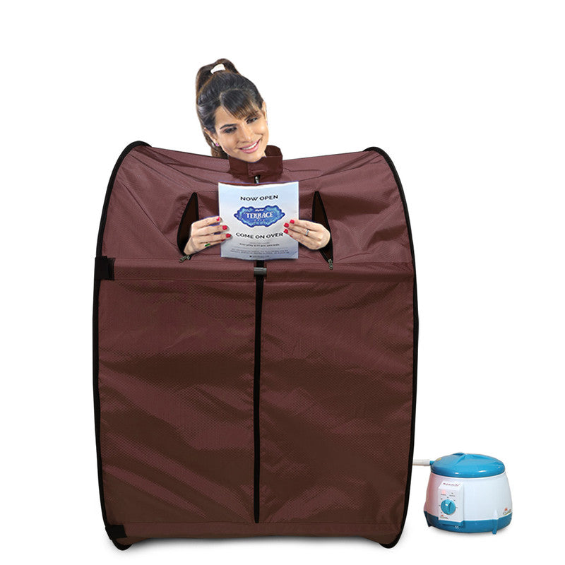 Bharu Kawachi Portable Steam Sauna Bath Brown ( i03-Brown )