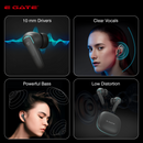 E GATE E33 Gaming Earbuds with 48 Hrs Playtime, Quad Mic ENC,Touch Control, Low Latency, BT v5.3 Bluetooth Ear Buds with Voice Assistant
