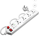 Portronics Power Plate 4 with 4 Power Sockets + 1 USB Port Power Converter with Extension I Cord 1.5 Meter I 1500 Watts Max (White)