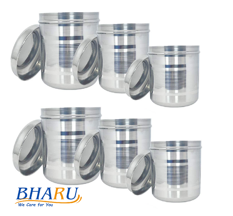 Bharu SS 6 Pcs Storage Container Set