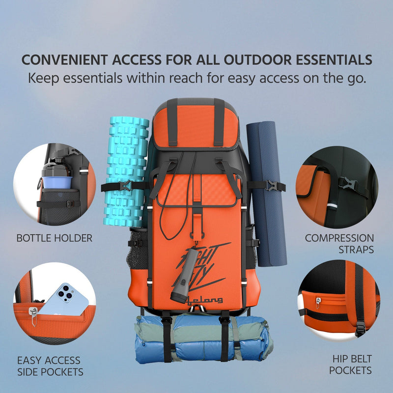 80Ltrs Trekking Backpack with Padded Support-LLCRS01