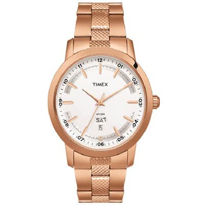 Timex 3 Hand Men Analog White Dial Coloured Quartz Watch