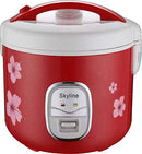 SKY LINE VT-9060 Electric Rice Cooker with Steaming Feature (1.8, Red)