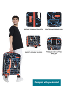 Uppercase Cyber Punk Hard Luggage Trolley Bag  Black