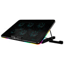 Portronics My Buddy Air RGB Lit Gaming Laptop Cooling Pad/Stand with Mobile Stand, 6 X Cooling Fans, Dual USB Ports, 7 Level Adjustable Height Compatible with 17" Gaming Laptops(Black)