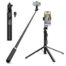 Portronics Lumistick Pro Smart Selfie Stick with 360 Degree Rotation, 10 M Bluetooth Range, 1600 mm Extension Rod, 3 Light Modes for iPhone/Mi/OnePlus/Samsung/Oppo/Vivo and All Phones(Black)