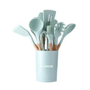 Kairos SILICONE COOKING SPATULA WITH WOODEN HANDLE SET OF 12 PCS