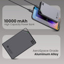 Portronics Boosty 10K 10000mAh 15W Wireless Magnetic Fast Charging Nano Powerbank, Metallic Finish, 20W Type C PD Output, Light Weight, Compatible with iPhone 12 Above, Other Qi Enabled Devices