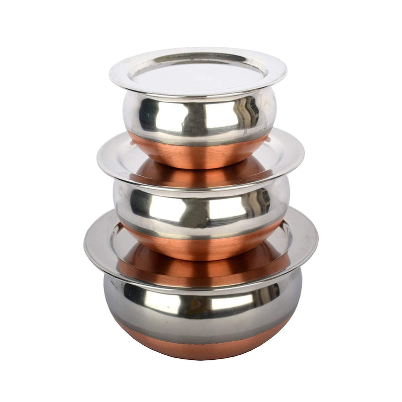 Generic Stainless Steel Handi Set with Copper Bottom - 3 set