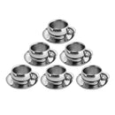 Generic Stainless Steel Chai Cup with Plate set of 6