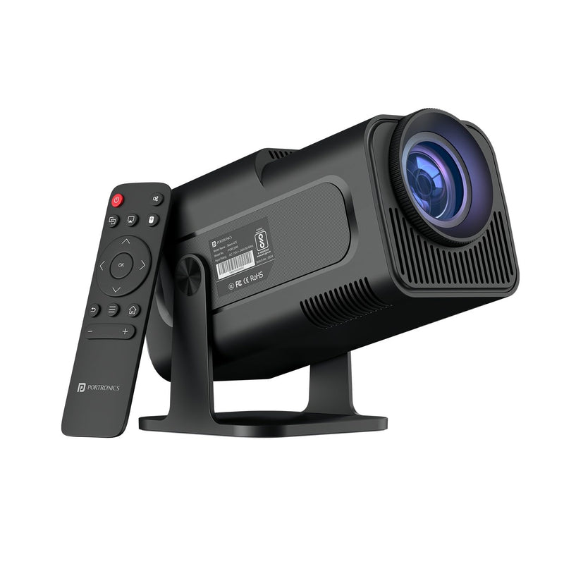 Portronics Beem 470 Smart LED Projector with 4500 Lumens, 1080p Full HD, WI-Fi & Bluetooth Enabled, Built-in OTT App( Black)