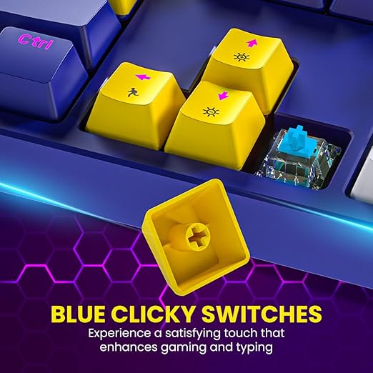 Portronics K2 Mechanical Gaming Keyboard with Red Linear Switches, 1.5 Meter Long Cable & Dynamic Lighting(Blue)