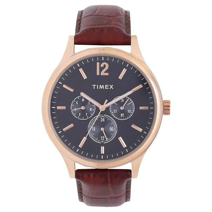 Timex Fashion Men'S Blue Dial Round Case Multifunction Function Watch