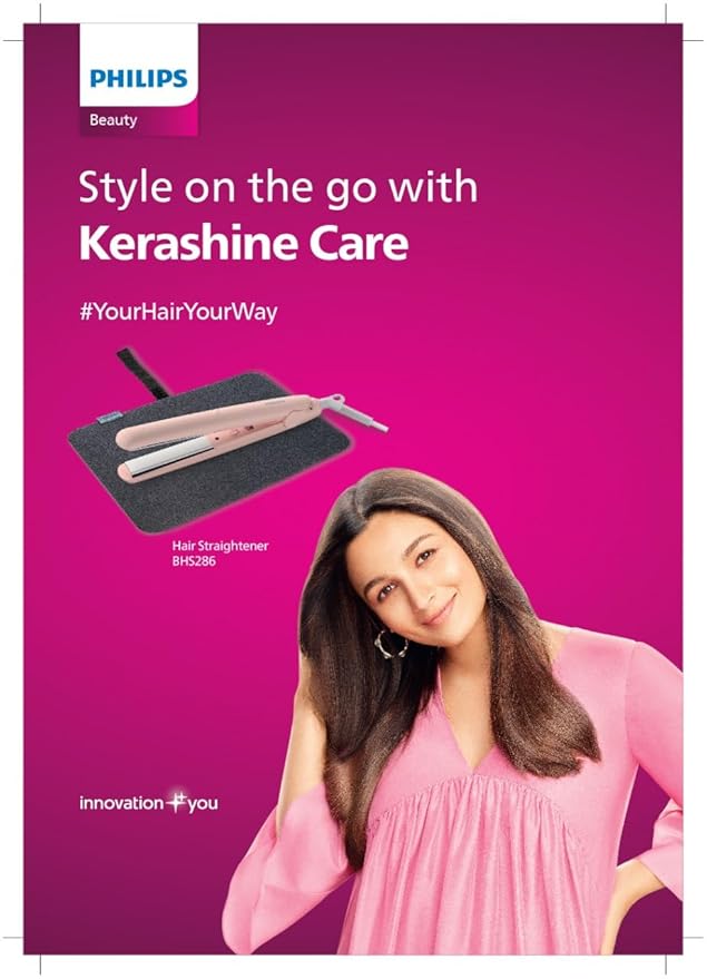 Philips Hair Straightener with Kerashine BHS286