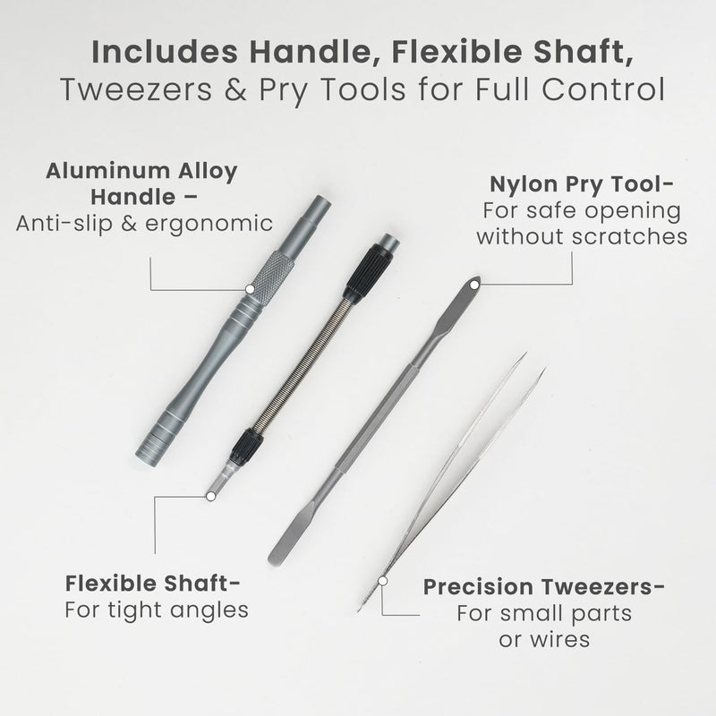 Portronics Bit Box 2, 128-in-1 Screwdriver Kit with Phillips, Flathead, Torx, Pentalobe, Wrench Bits, Flexible Shaft, Tweezer, Spudger & Magnetic Handle for Laptop, Mobile, Car & Electronics Repair