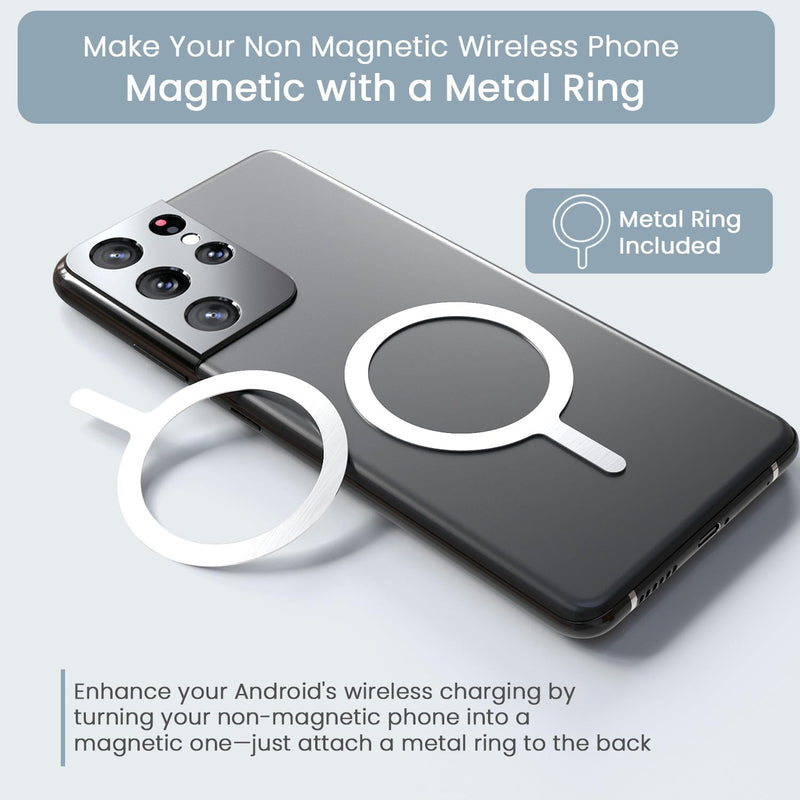 Portronics Magclick 5k 5000mAh Slim Magnetic Fast Charging Wireless Powerbank with 20W Wired Output, 15W Wireless Output,Best for iPhone 12 & Above, Android & Other Qi Enabled Devices + Magnetic Ring