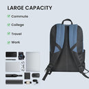 Portronics Byte Laptop Backpack Bag with 15.6 Inch Laptop Sleeve, Bottle Pocket, (Blue)