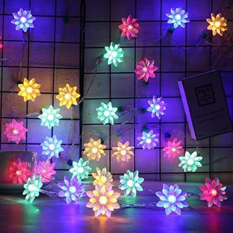 Generic Lotus Flower String Lights for Indoor Outdoor 3 Meter 14 LED Multicolour