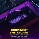 Portronics K2 Mechanical Gaming Keyboard with Red Linear Switches, 1.5 Meter Long Cable & Dynamic Lighting(Blue)