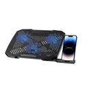 Portronics My Buddy Air 4 Laptop Cooling Pad with Triple Cooling Fans, Multi-Level Height Adjustable, Mobile Holder, USB Powered, Metal Mesh Grill, for upto 15.6 Inch Laptops (Black)