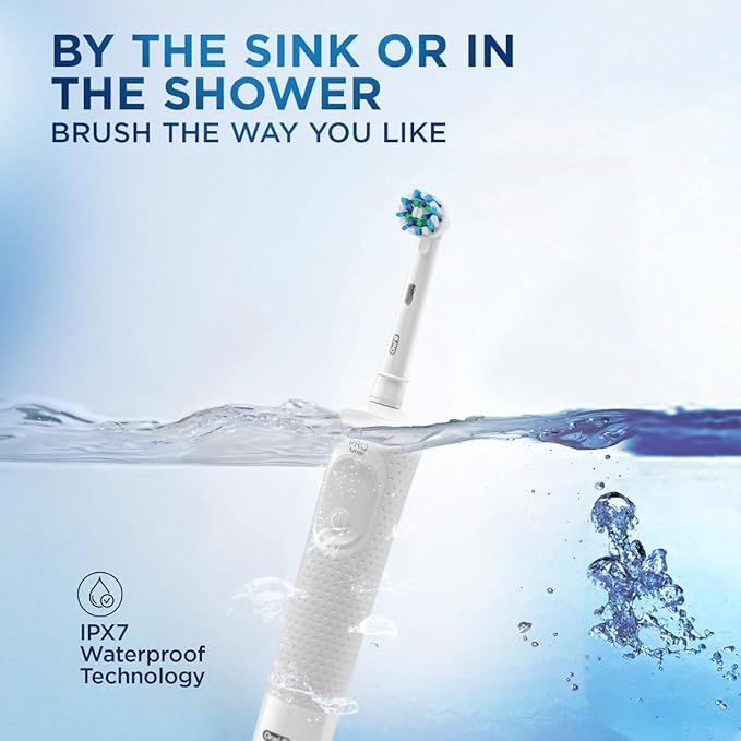Oral-B Vitality Rechargeable Rotating Electric Toothbrush For Adults With 4 Brush Heads & 2 Modes (Daily & Sensitive), 2 Min Timer With Quadpacer, 2 Year Warranty By, IPX7 Water Resistant,(White, 1)