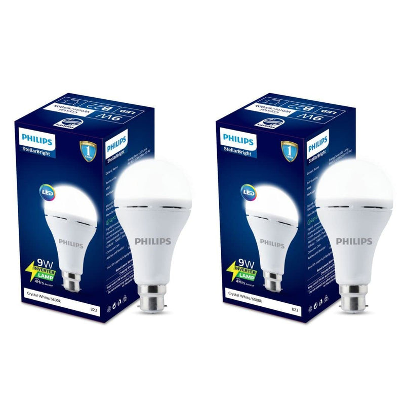 9W Rechargeable LED Bulb Pack of 2