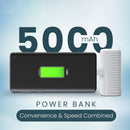 Portronics Power Pebble 5000mAh 20W Fast Charging Nano Powerbank, in-Built Foldable Type C Input/Output Pin, Type C PD Output, LED Battery Indicator, Compatible with Type C Smartphone,iPhone(White)