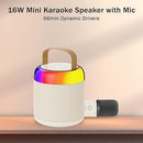 pTron Newly Launched Fusion Bliss 16W Bluetooth Speaker with Wireless Karaoke Mic, 6H Playtime, Vibrant RGB Lights, Voice Effects,Multi-Play Modes BT5.3/TF Card & Type-C Charging Port (Light Cream)