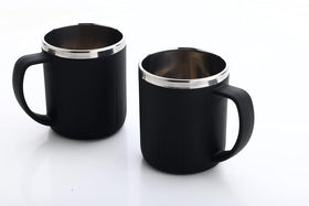 Ganesh 200 Ml Stylish, Inner Stainless Steel Mug With Handle - Set Of 2