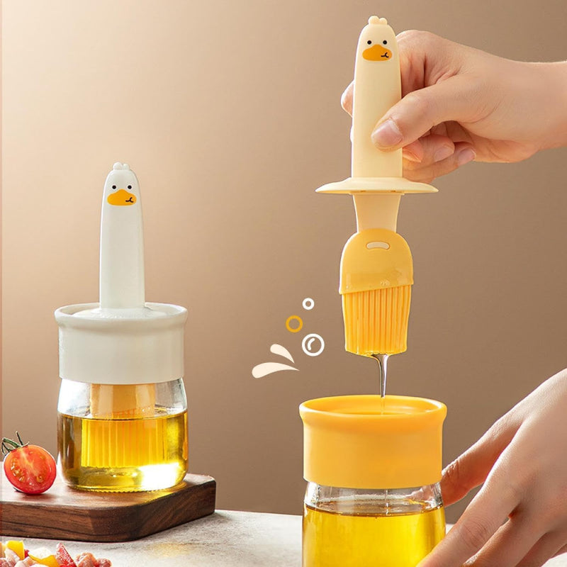 Generic Silicone Brush and high Temperature Resistant Oil Bottle