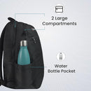 Portronics Byte Laptop Backpack Bag with 15.6 Inch Laptop Sleeve, Bottle Pocket, 27 Litres, (Black)