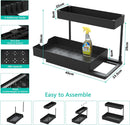 HOQ Under Cabinet 2 Tier Sliding Basket Organizer