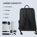 Portronics Byte Laptop Backpack Bag with 15.6 Inch Laptop Sleeve, Bottle Pocket, 27 Litres, (Black)